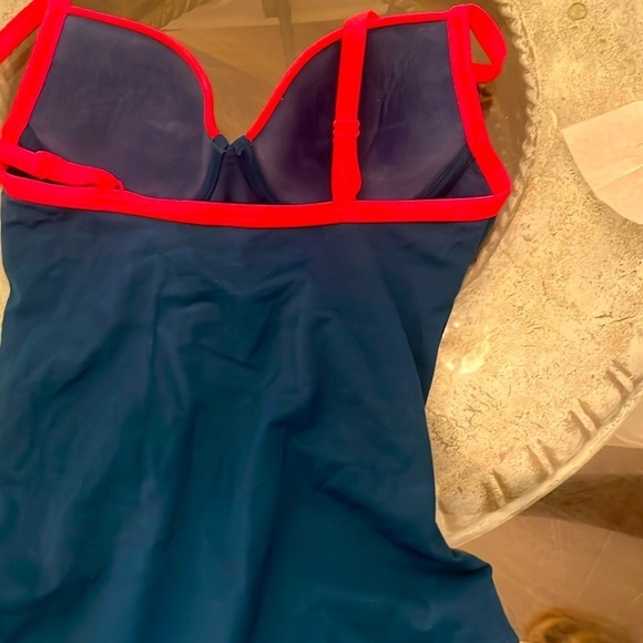 BODEN Milos Cup-Size Swimsuit one piece 32D underwire blue pink - Picture 4 of 7